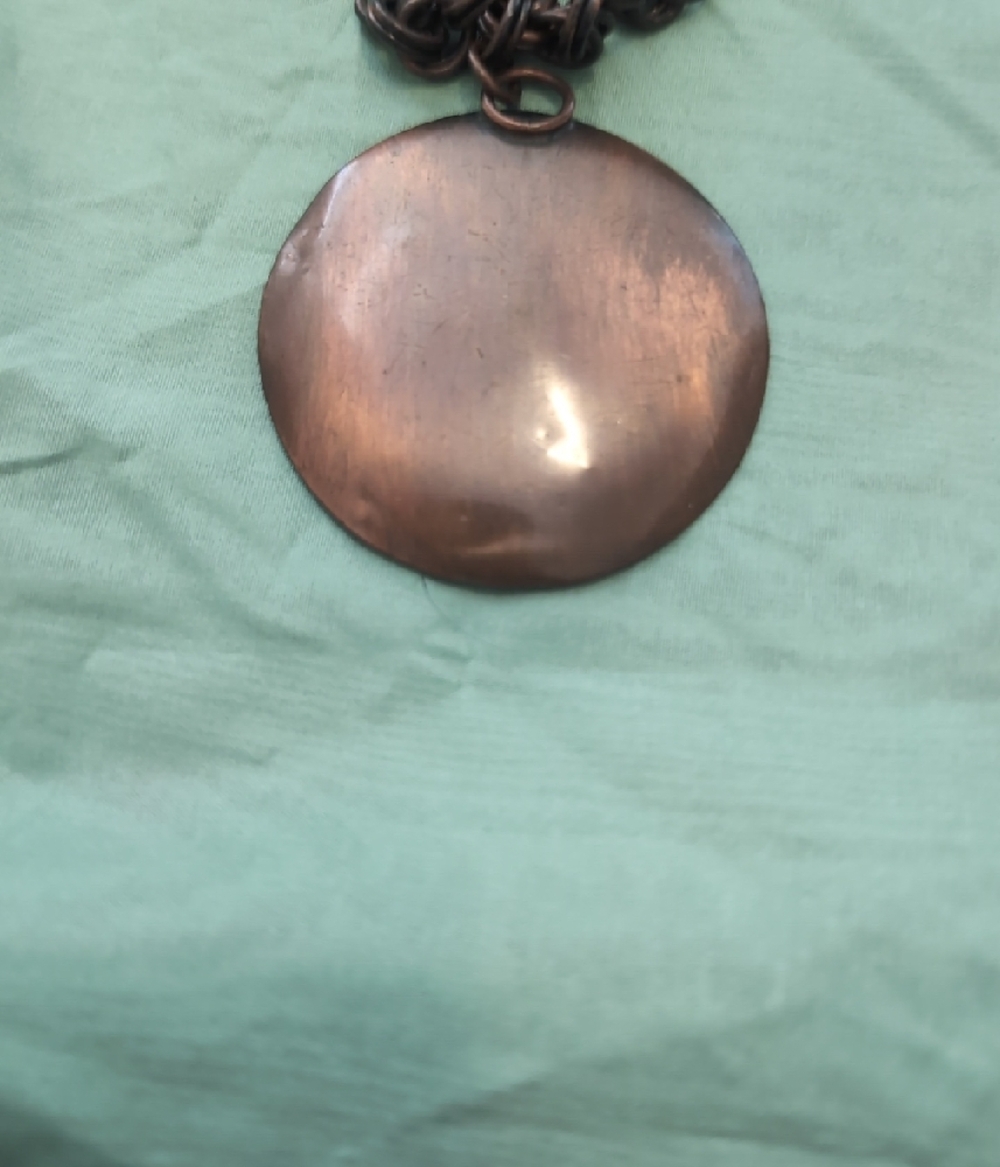 Men's Coin Pendant Necklace in Dark Bronze Finish - Picture 4 of 5